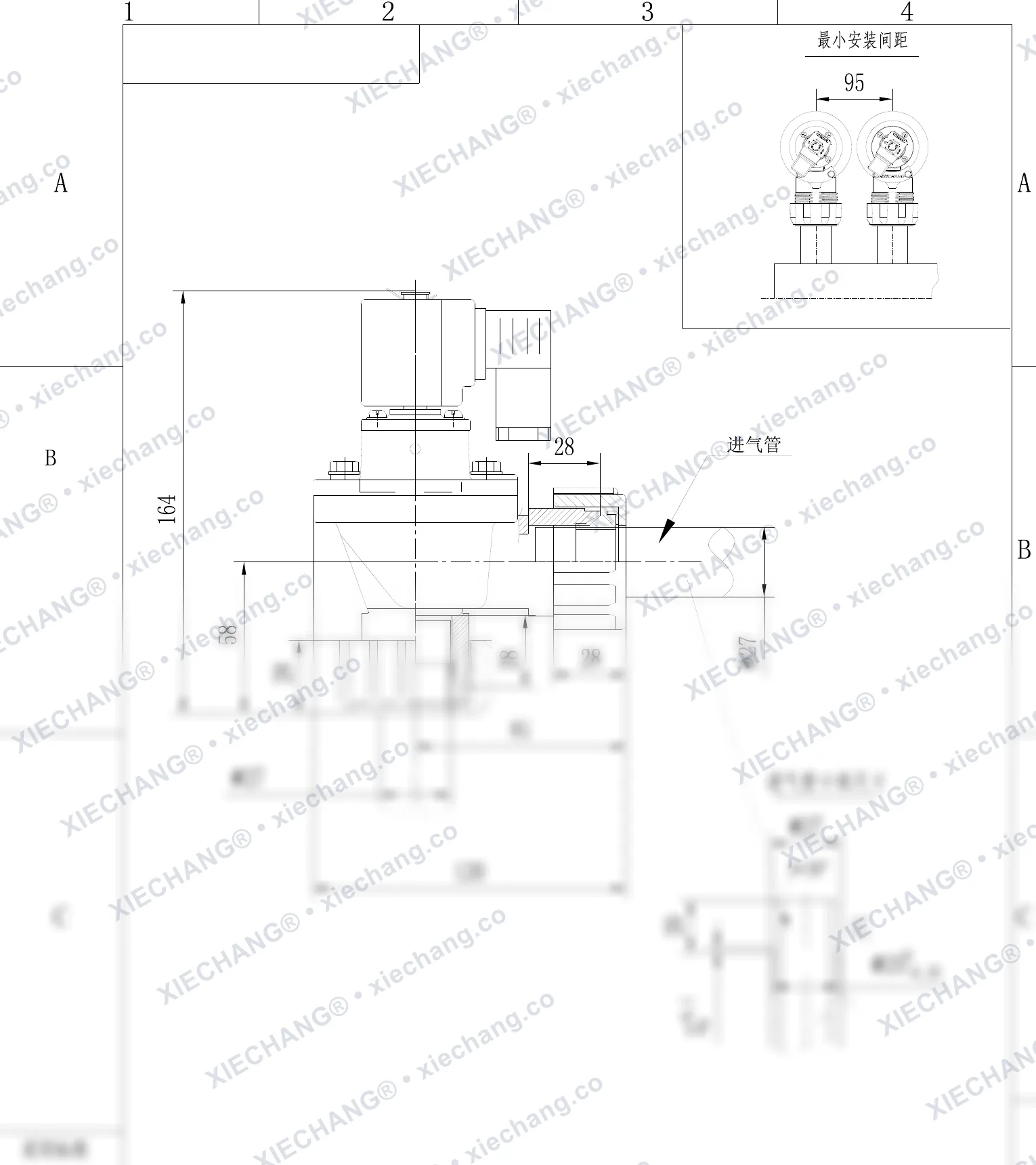 DCF-ZM-20-C · 3/4" · импульсный клапан с наружной резьбой — Монтажный чертёж