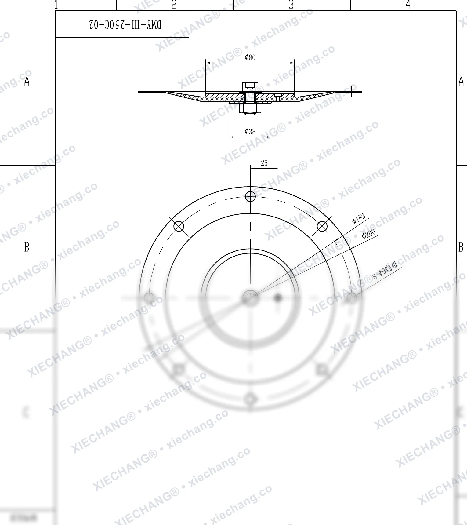 DMY-Ⅲ-250C-02 · DN250 · мембранный узел (2-я ступень / вторичный, 10 дюймов) — Сборочный чертёж