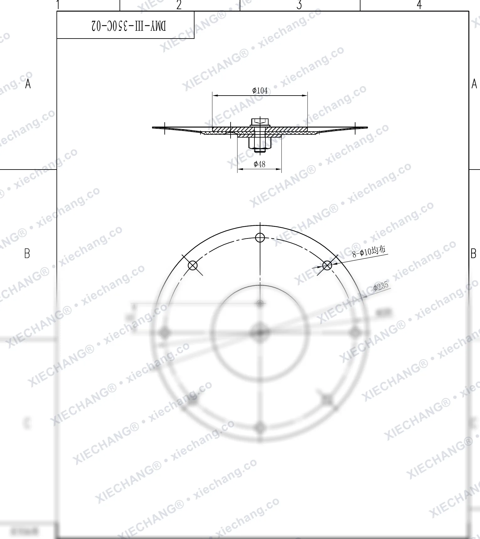 DMY-III-350C-02 · DN350 · мембранный узел (2-я ступень / вторичный малый, 14 дюймов) — Сборочный чертёж